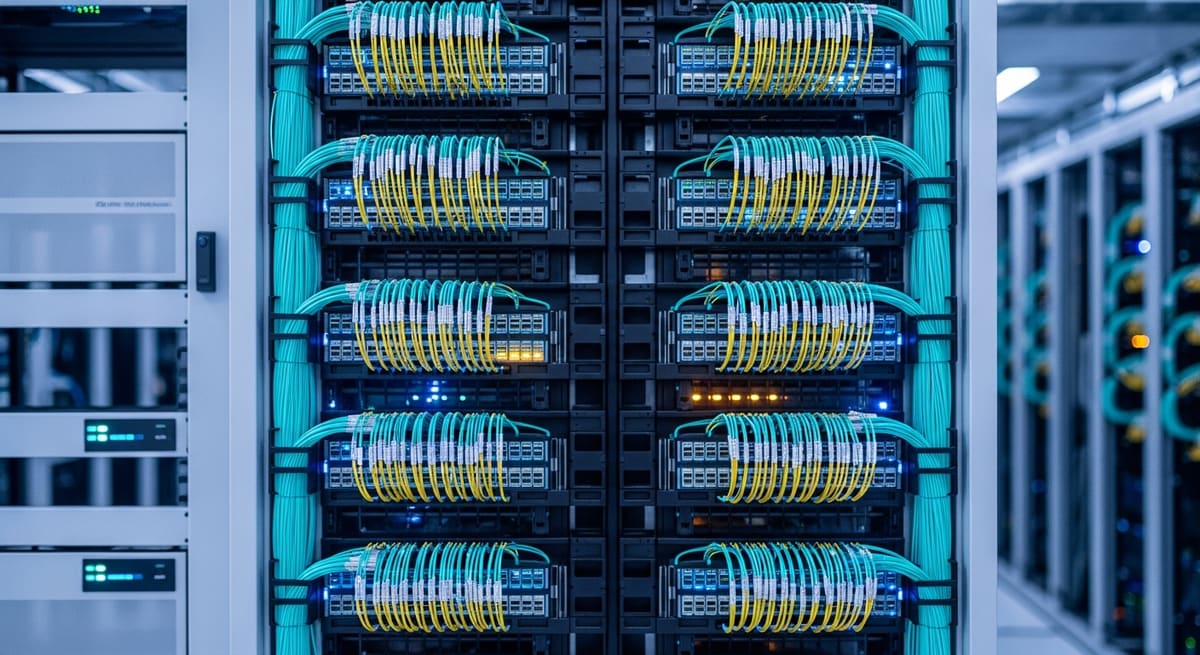 High-density single-mode fibre patch panels and cable management in a Singapore data centre meet-me room